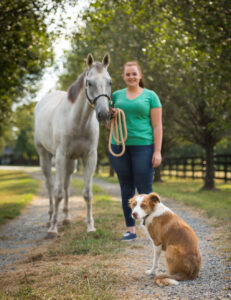 Otis, Chelsea and Otis. Photo by Nathan Latil/NC State Veterinary Medicine.