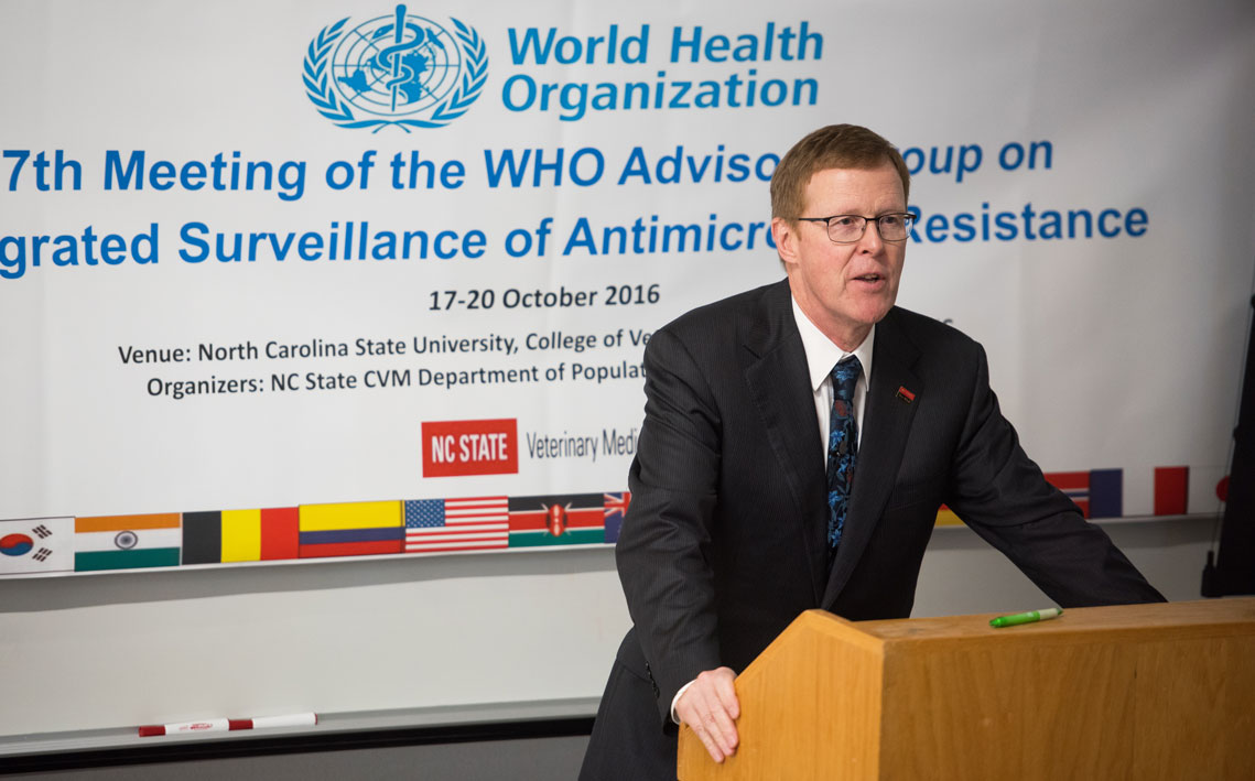 Dean Lunn presiding at WHO meeting