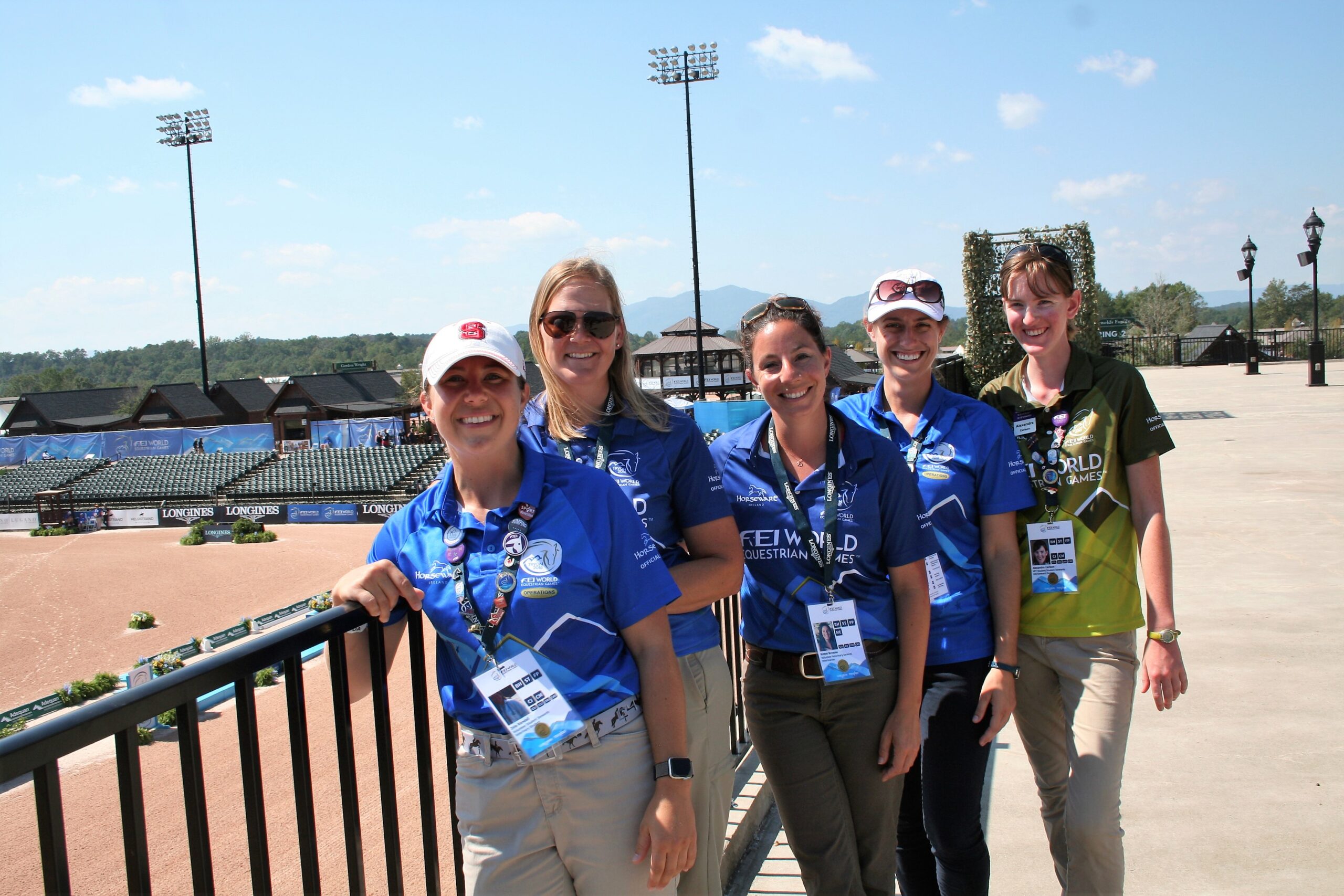 College of Veterinary Medicine volunteers near the track at the World Equestrian Game