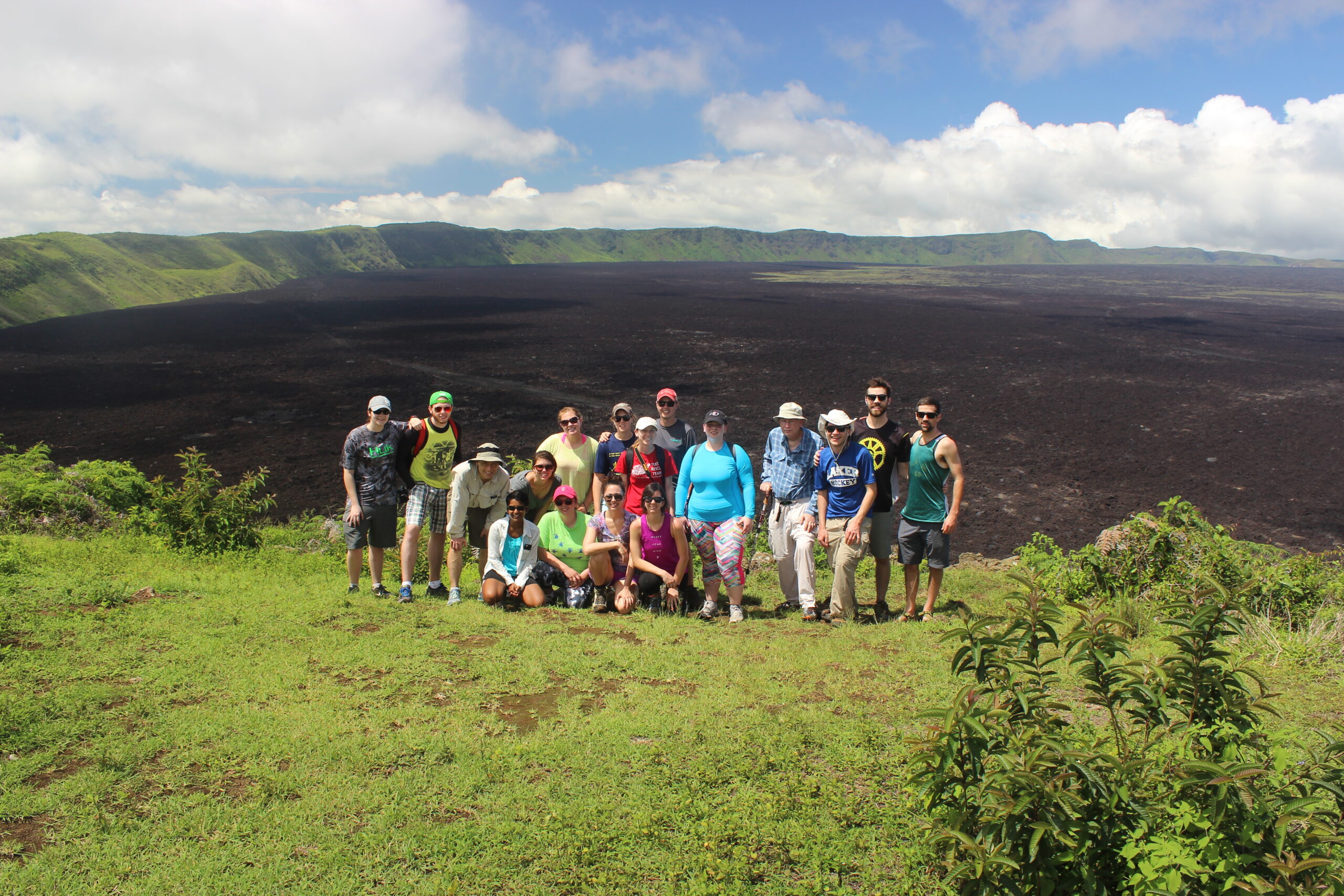Gregory Lewbart (third from left in khaki hat) with CVM students in the Galápagos in 2018.