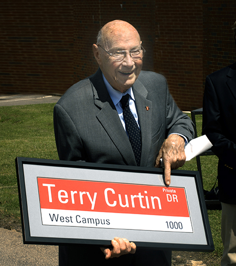 Terry Curtin & street sign