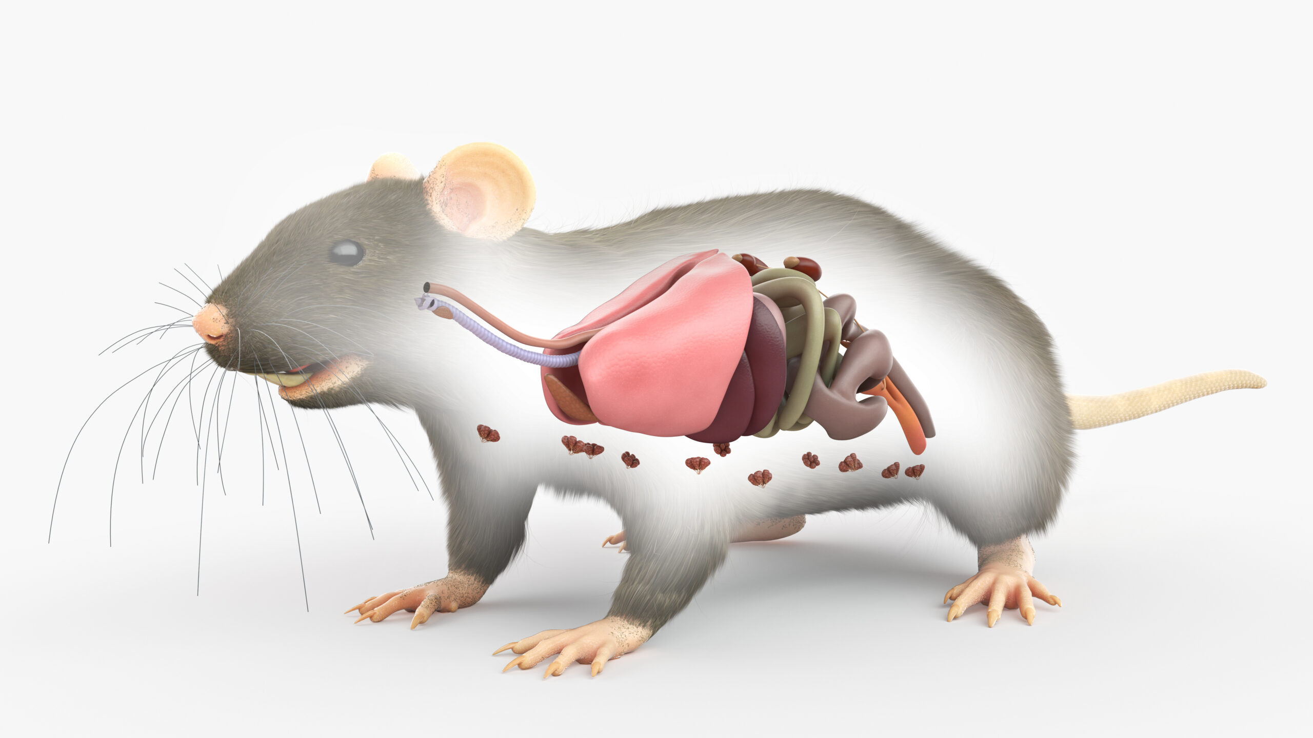 3d rendered illustration of a rats anatomy - the organs