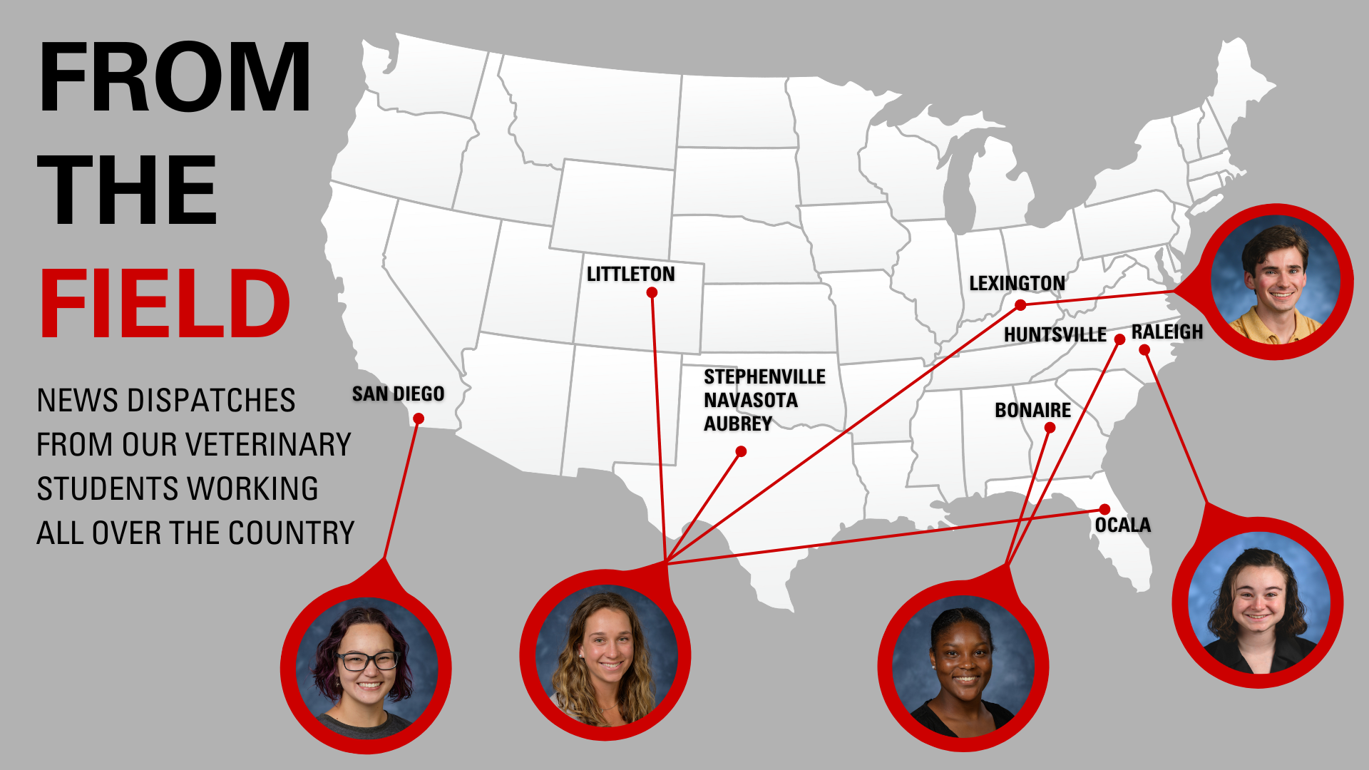 MAP OF STUDENT LOCATIONS FOR FROM THE FIELD