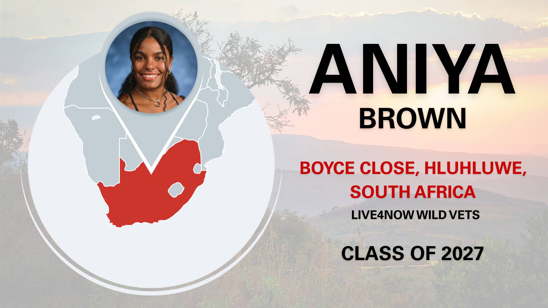 this graphic shows Aniya on a map that depicts South Africa