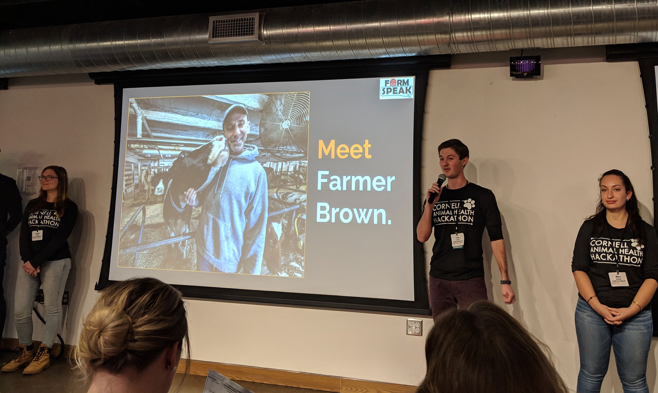 Trey Cook, class of 2021, speaks to the hackathon audience