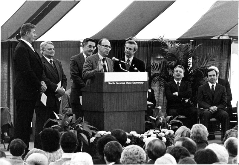 Curtin speaks during the CVM's dedication ceremony